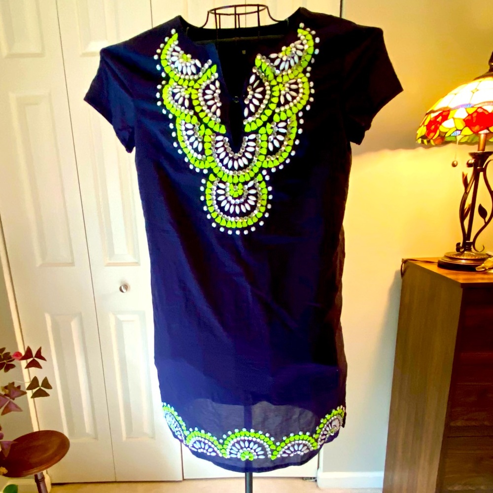 Womens Midi Dress with Beading